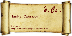Hunka Csongor névjegykártya